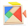 solid colorful 3D baby learning wood seven-piece puzzle